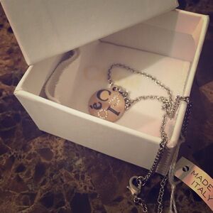 Chloe Gold and Silver Logo Pendant Necklace